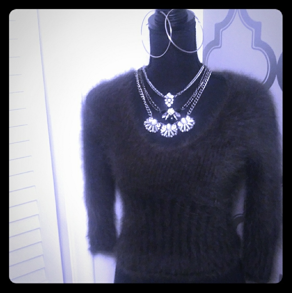 Express Angora Fuzzy Sweater Rabbit Hair 90s Ninet